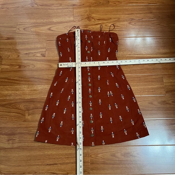 New Renamed Dress Size Small Corduroy Arrows Print Strapless Button up Snaps new - Picture 9 of 9